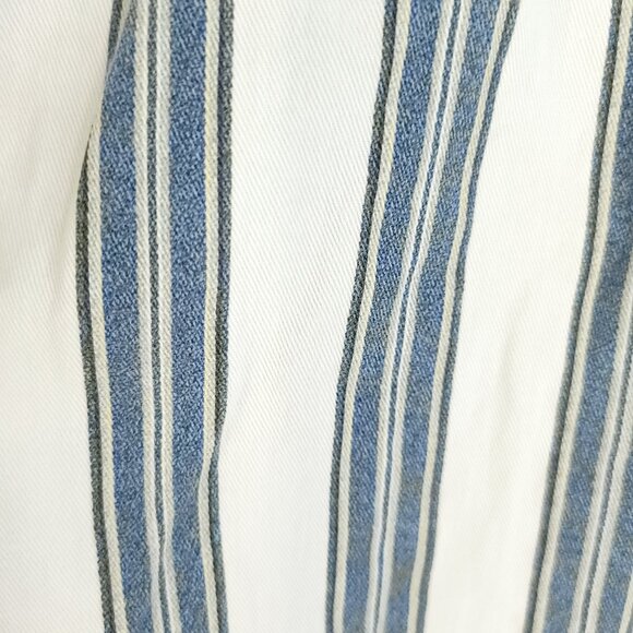 Vtg Route 66 Shirt Mens 2X Blue White Stripe Button Down Short Sleeve Distressed - Picture 10 of 10